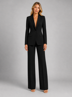 Women’s Tailored Blazer and Wide-Leg Trouser Set