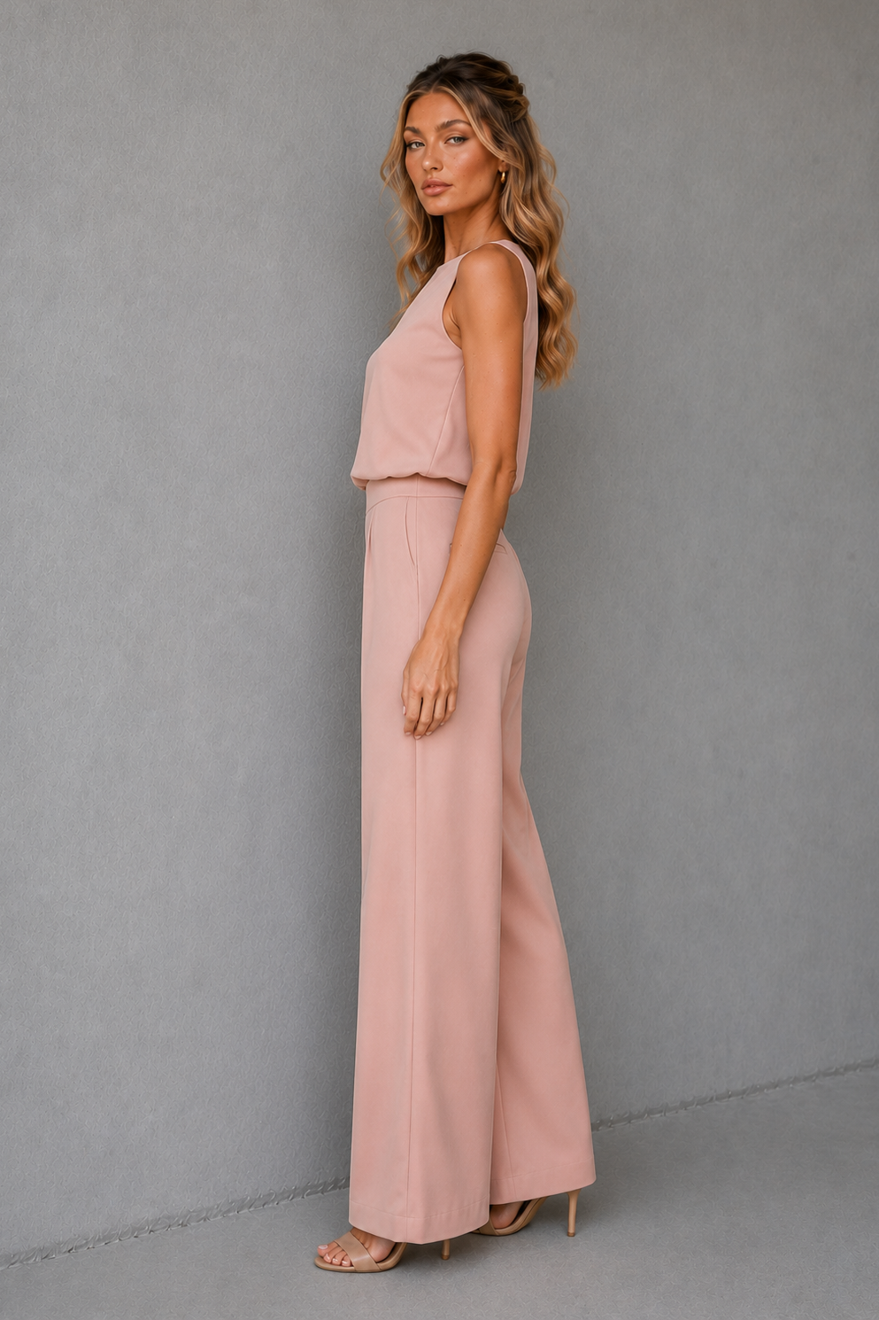 Women's Wide Leg Jumpsuit Sleeveless Casual Jumpsuit