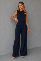 Women's Wide Leg Jumpsuit Sleeveless Casual Jumpsuit