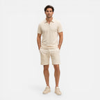 Felorro | Men’s Textured Zip Polo Shorts Set Summer Co-Ord