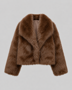 Women’s Faux Fur Cropped Jacket – Plush Winter Layer