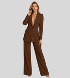 Women's Tailored Blazer & Wide Leg Trouser Suit Set