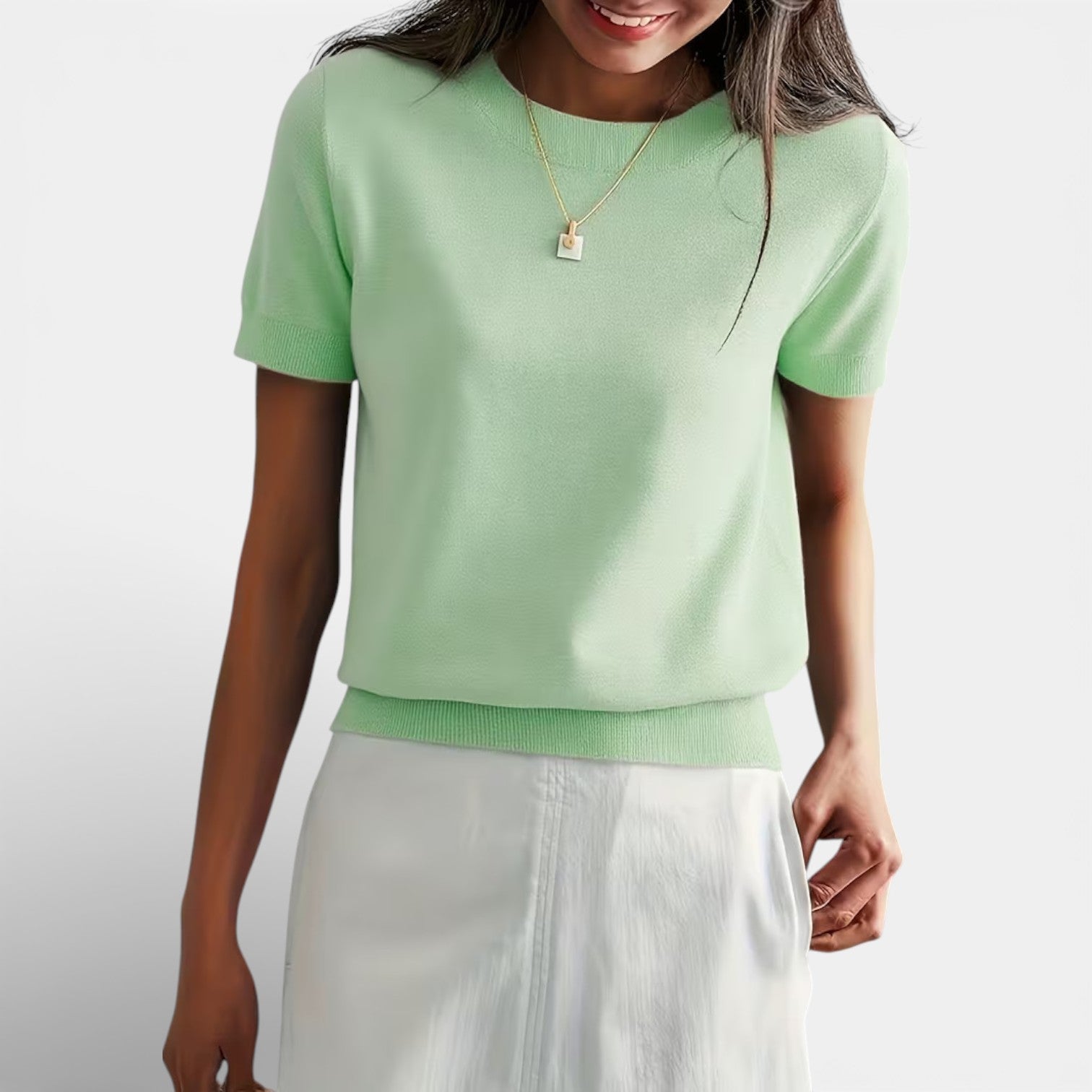 Women’s Knit Top Wool Blend Comfortable Classic Fit