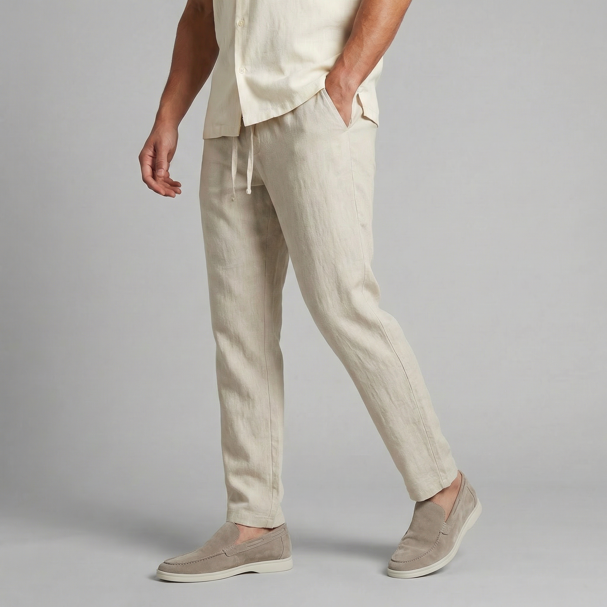 Men's Relaxed Fit Wide Leg Summer Trousers