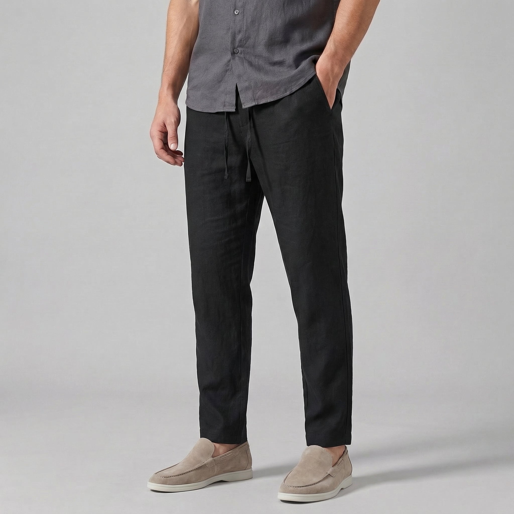 Men's Relaxed Fit Wide Leg Summer Trousers