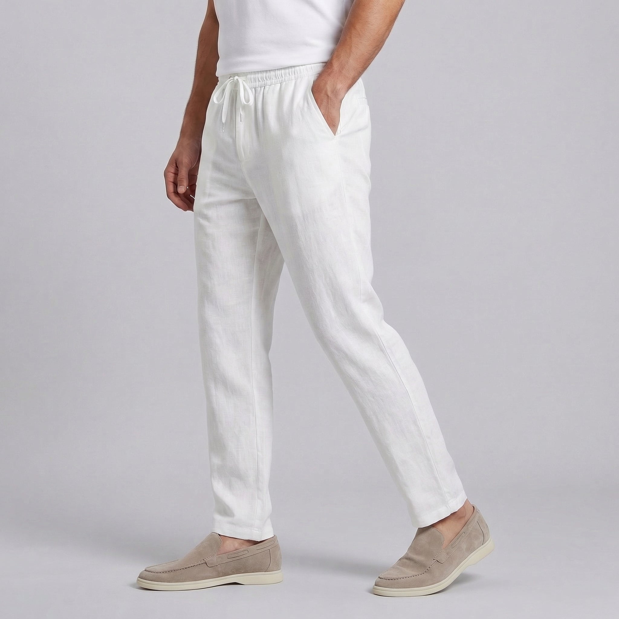 Men's Relaxed Fit Wide Leg Summer Trousers