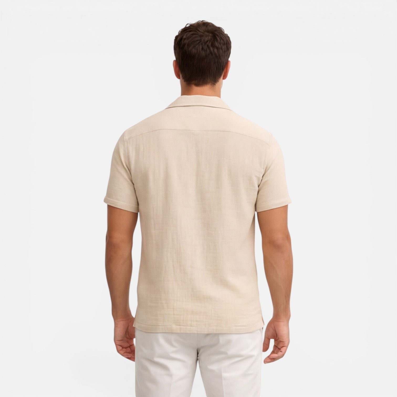Felorro | Men’s Linen Cotton Blend Short Sleeve Shirt Lightweight Breathable