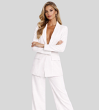 Women's Tailored Blazer & Wide Leg Trouser Suit Set