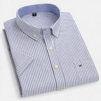 Men’s Oxford Cotton Short Sleeve Button-Up Shirt