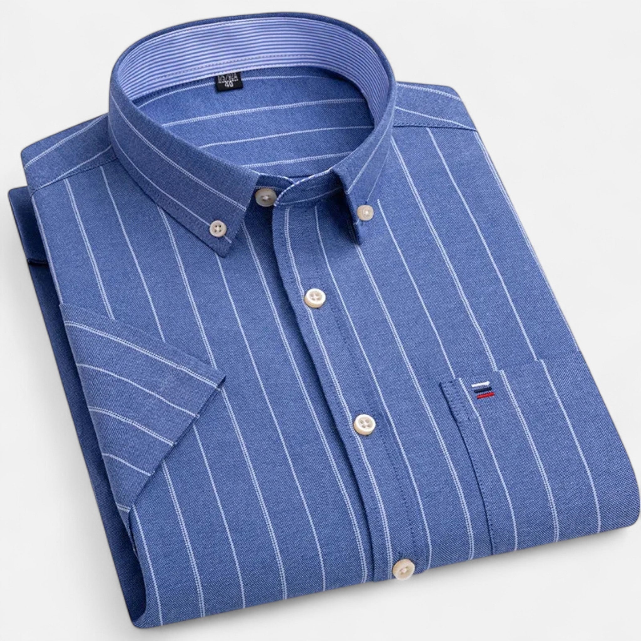 Men’s Oxford Cotton Short Sleeve Button-Up Shirt