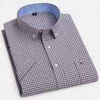 Men’s Oxford Cotton Short Sleeve Button-Up Shirt