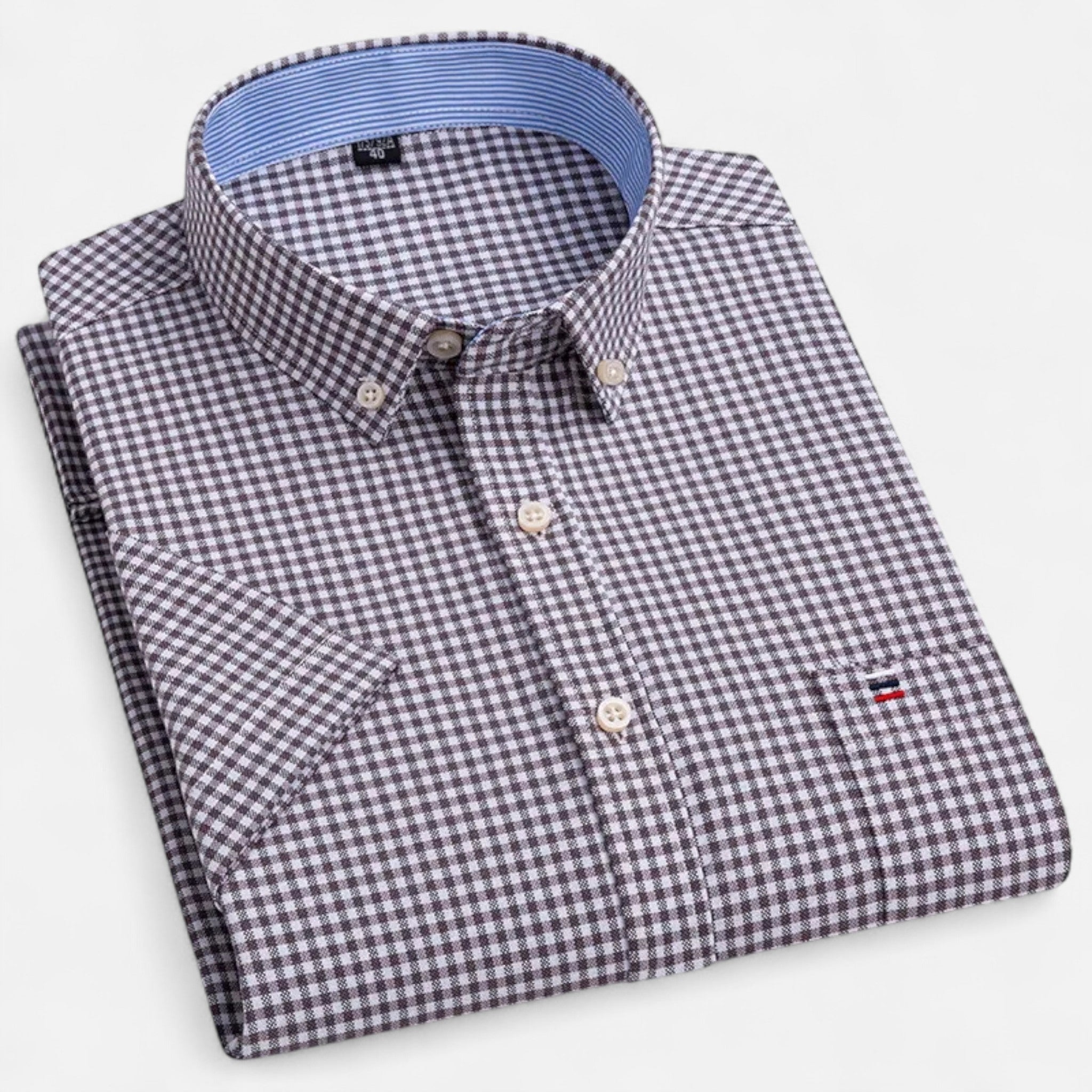 Men’s Oxford Cotton Short Sleeve Button-Up Shirt