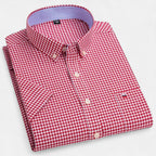 Men’s Oxford Cotton Short Sleeve Button-Up Shirt