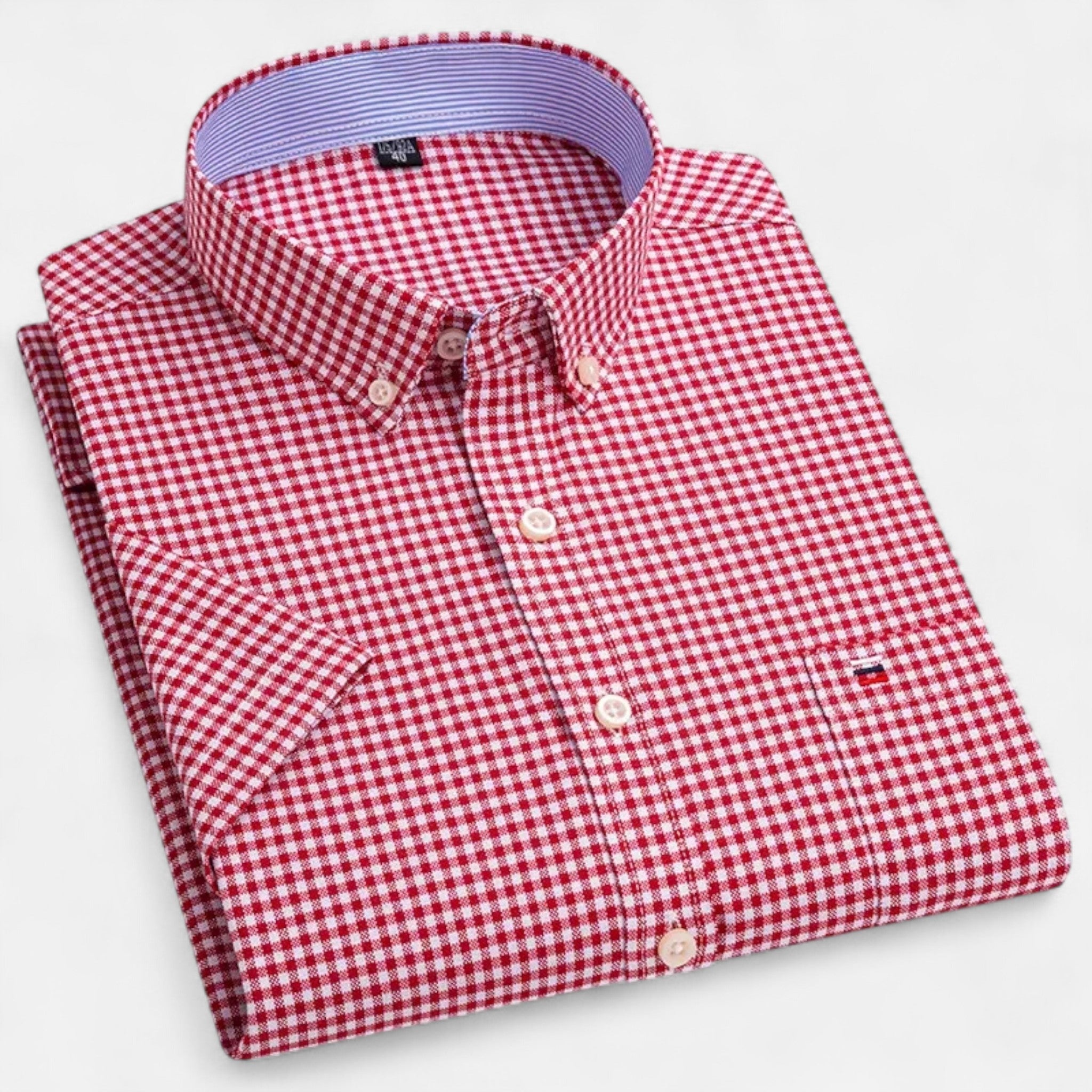 Men’s Oxford Cotton Short Sleeve Button-Up Shirt