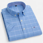 Men’s Oxford Cotton Short Sleeve Button-Up Shirt