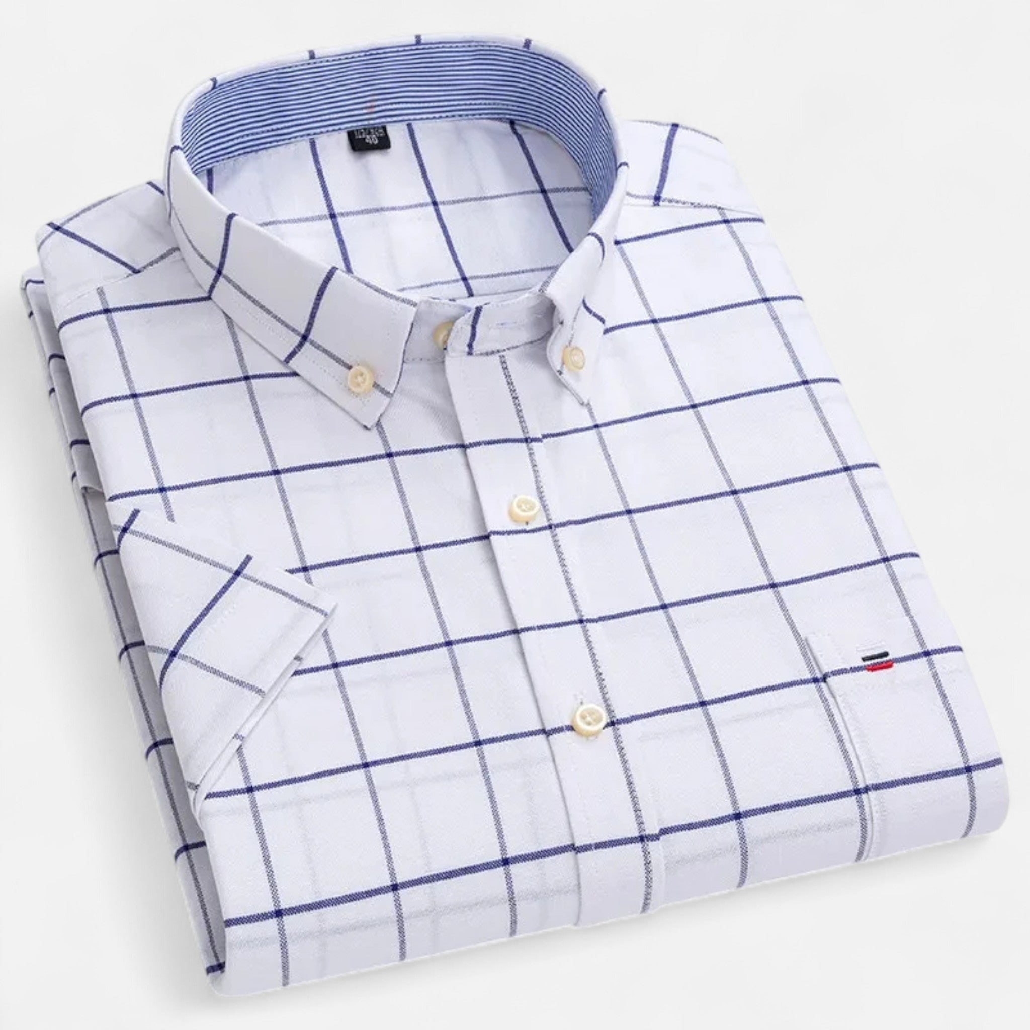 Men’s Oxford Cotton Short Sleeve Button-Up Shirt
