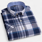 Men’s Oxford Cotton Short Sleeve Button-Up Shirt