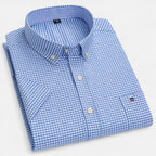 Men’s Oxford Cotton Short Sleeve Button-Up Shirt