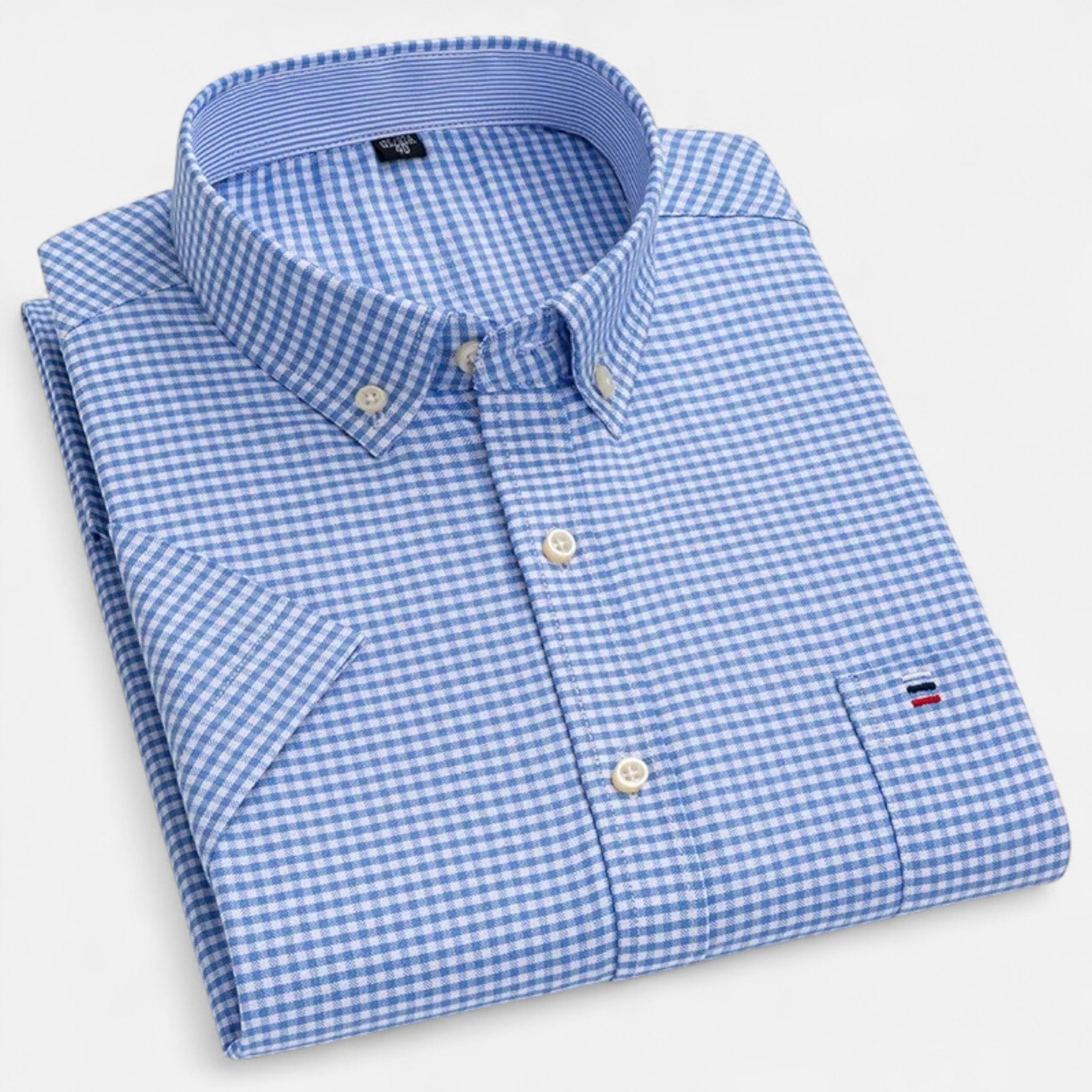 Men’s Oxford Cotton Short Sleeve Button-Up Shirt