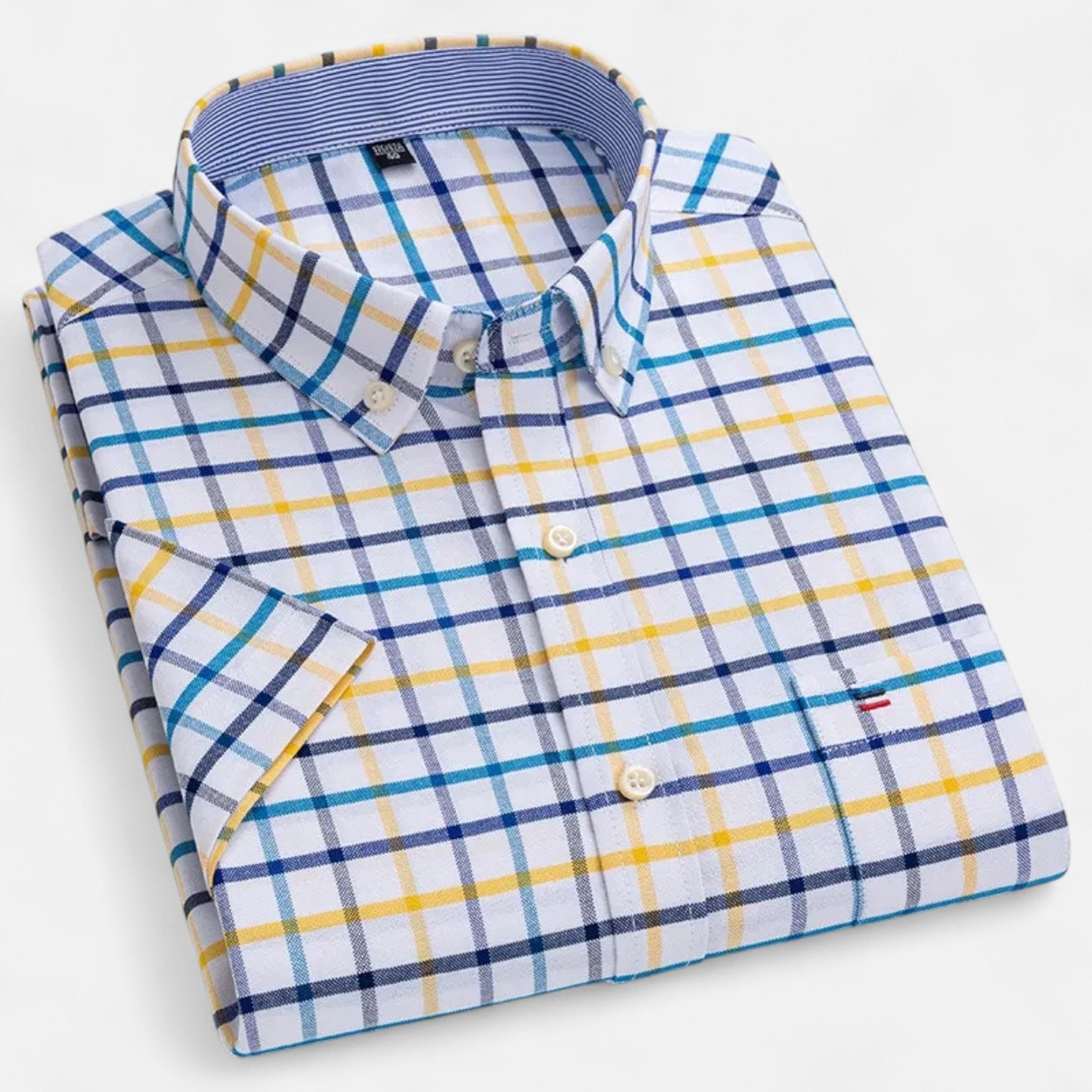 Men’s Oxford Cotton Short Sleeve Button-Up Shirt