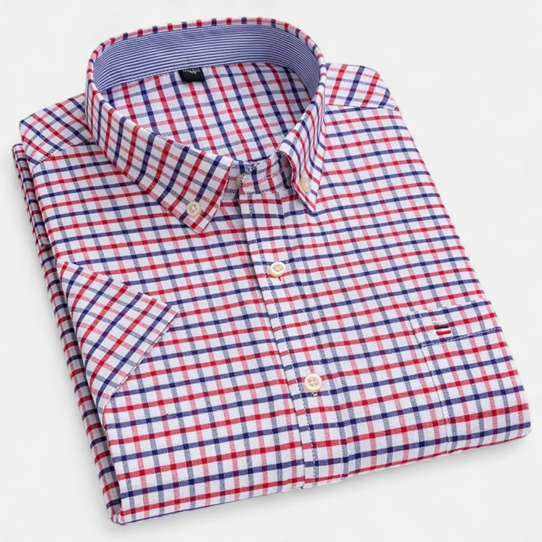 Men’s Oxford Cotton Short Sleeve Button-Up Shirt