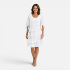 Felorro | Women’s Chiffon Layered Midi Dress Elegant Comfort Knee Length