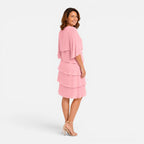 Felorro | Women’s Chiffon Layered Midi Dress Elegant Comfort Knee Length