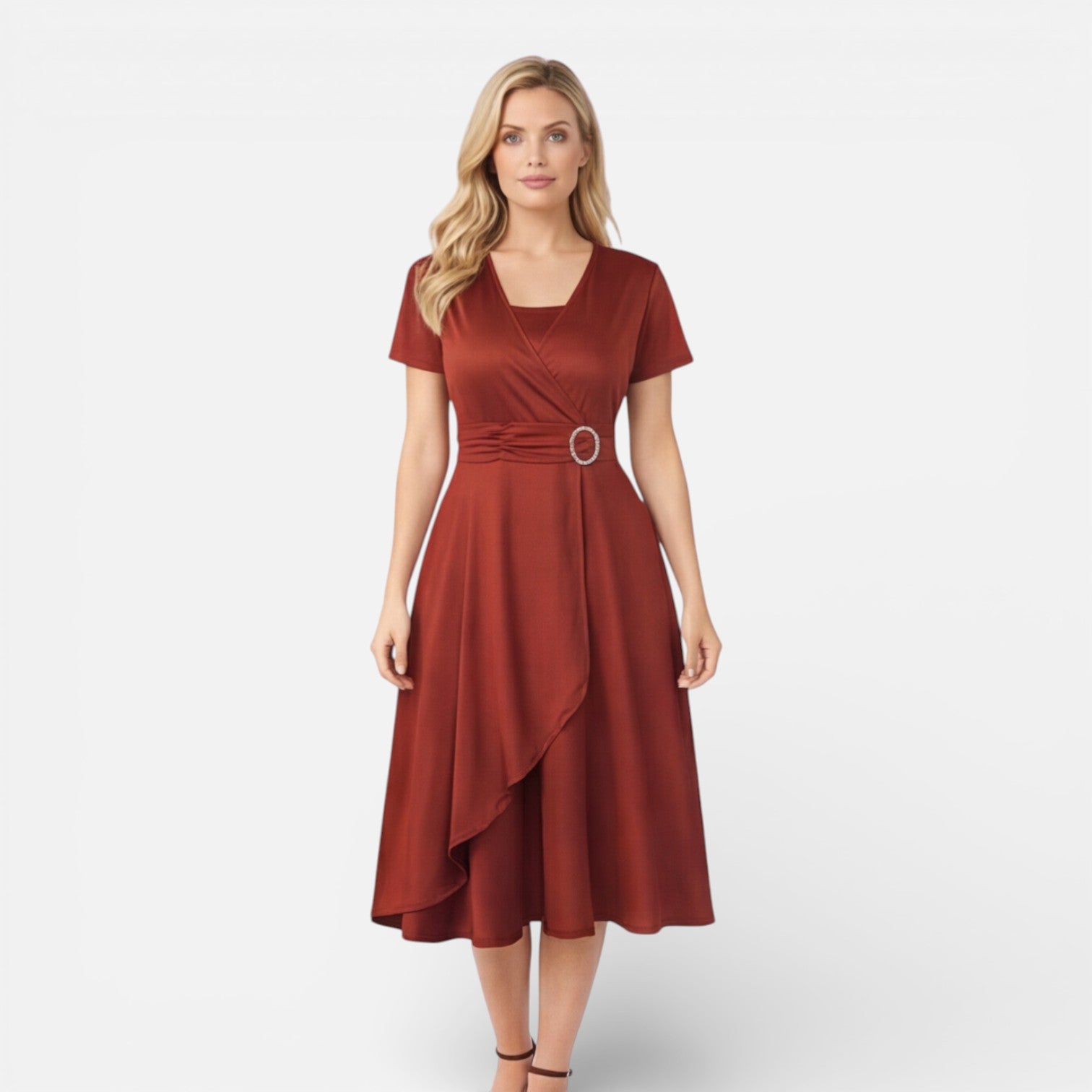 Felorro | Women’s V Neck Wrap Dress High Waist Formal Wedding Guest Dress