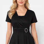 Felorro | Women’s V Neck Wrap Dress High Waist Formal Wedding Guest Dress