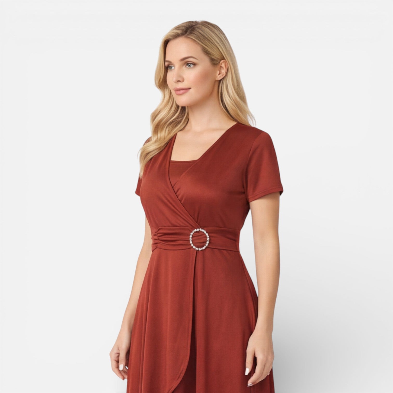 Felorro | Women’s V Neck Wrap Dress High Waist Formal Wedding Guest Dress