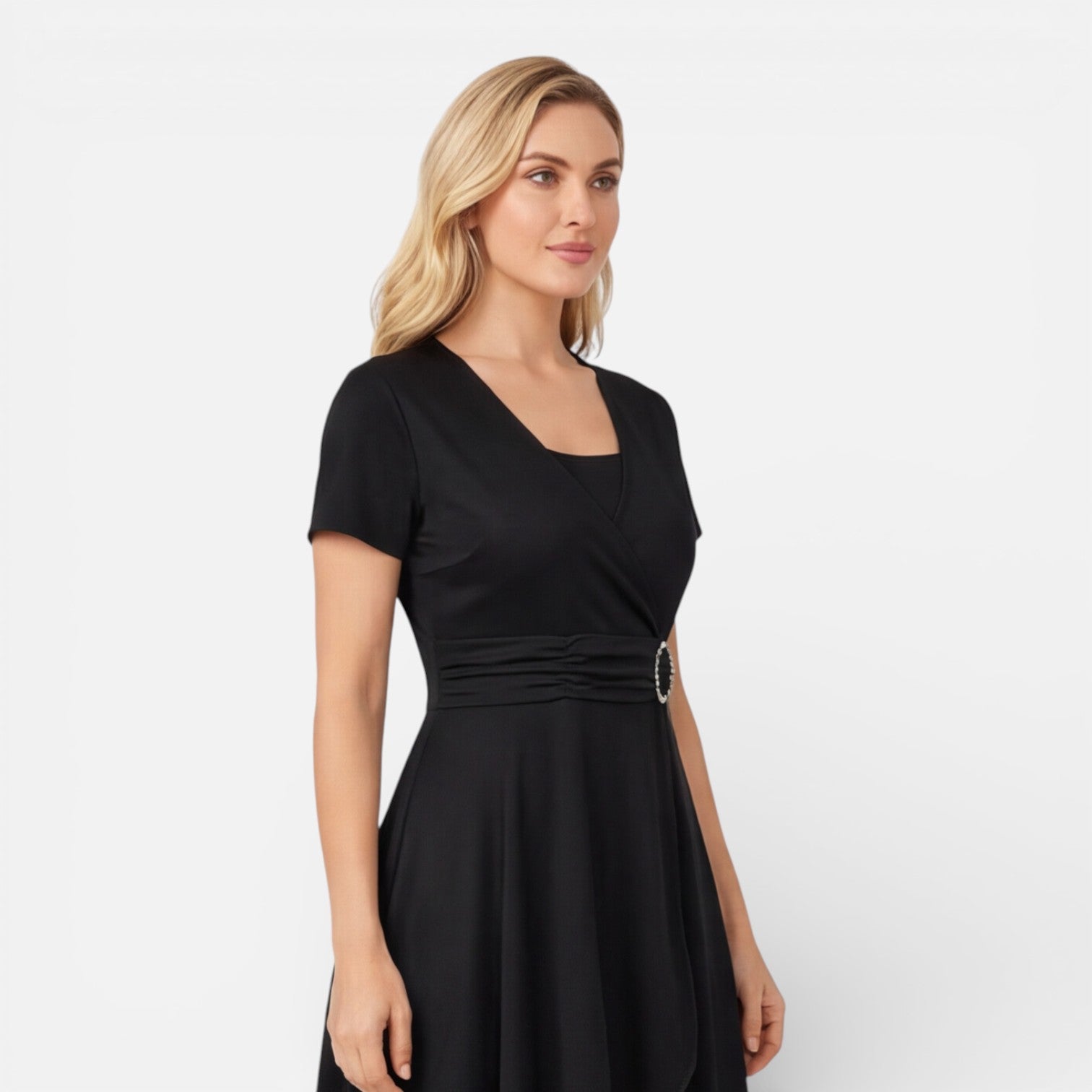 Felorro | Women’s V Neck Wrap Dress High Waist Formal Wedding Guest Dress