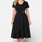 Felorro | Women’s V Neck Wrap Dress High Waist Formal Wedding Guest Dress