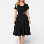 Felorro | Women’s V Neck Wrap Dress High Waist Formal Wedding Guest Dress