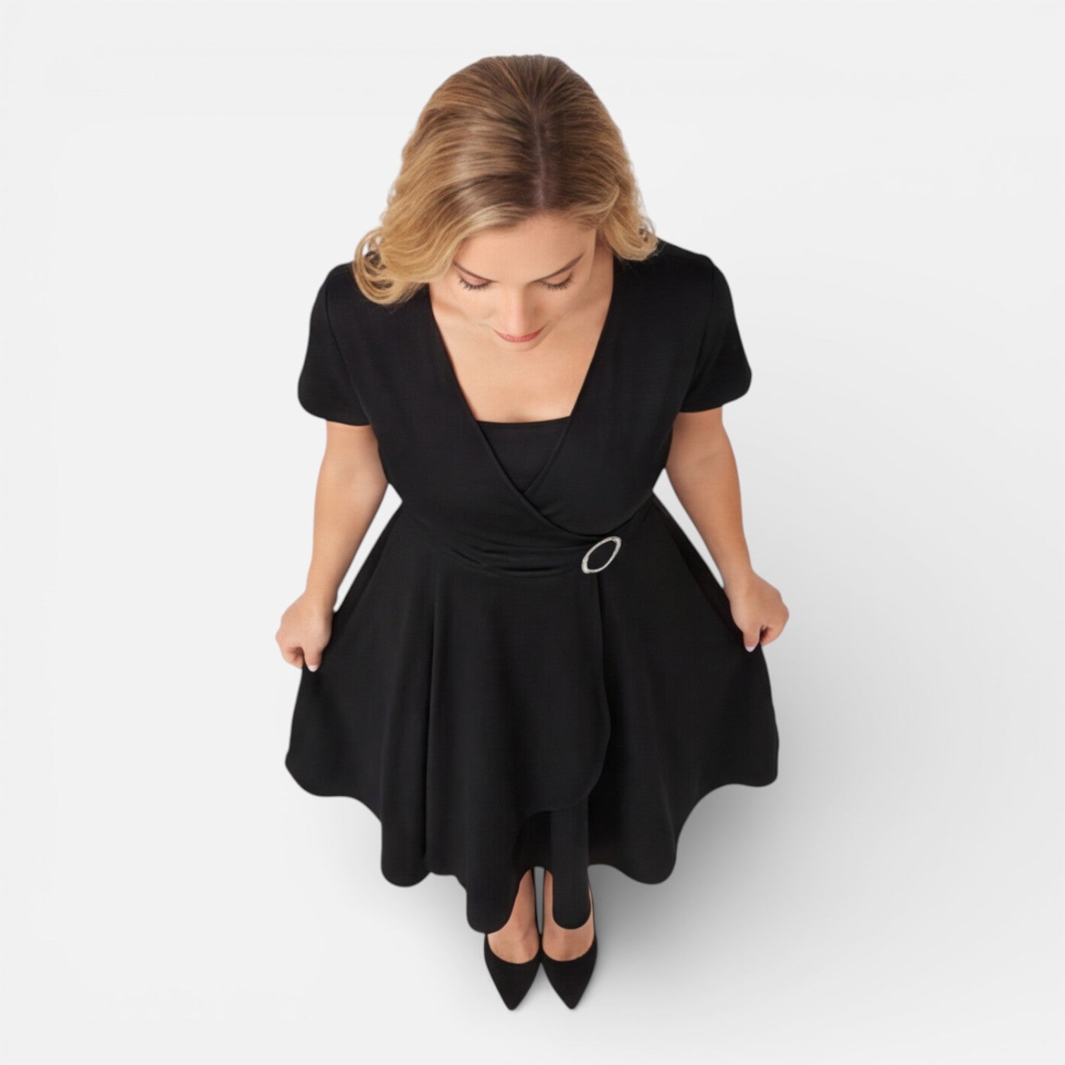Felorro | Women’s V Neck Wrap Dress High Waist Formal Wedding Guest Dress