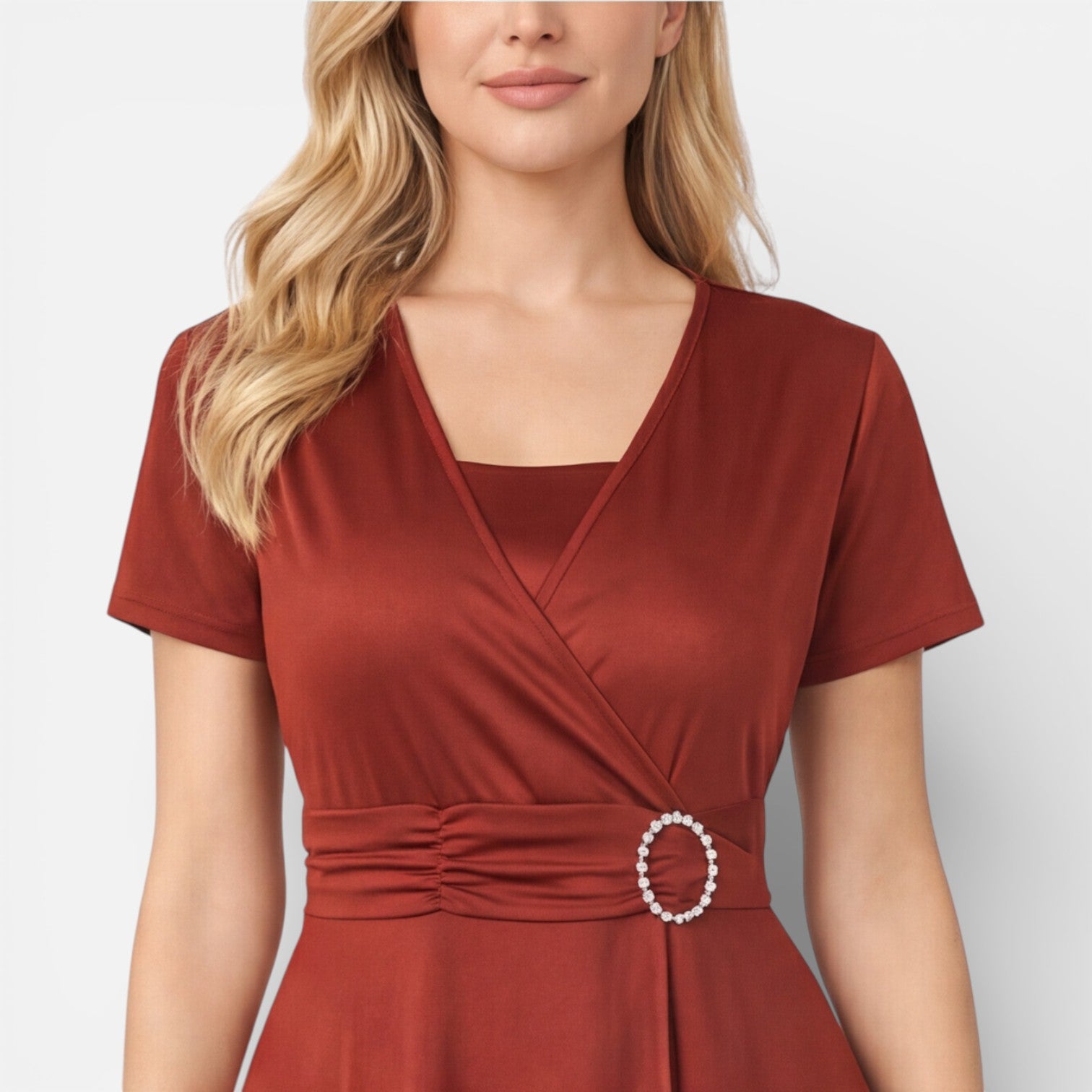 Felorro | Women’s V Neck Wrap Dress High Waist Formal Wedding Guest Dress