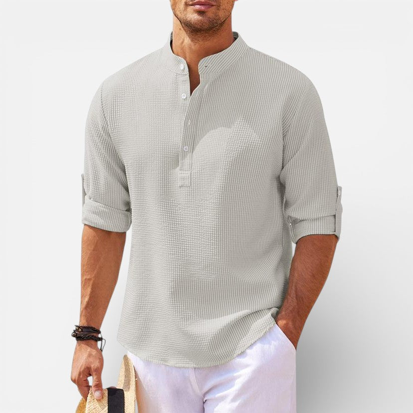 Men’s Henley Shirt Long Sleeve Classic Fit