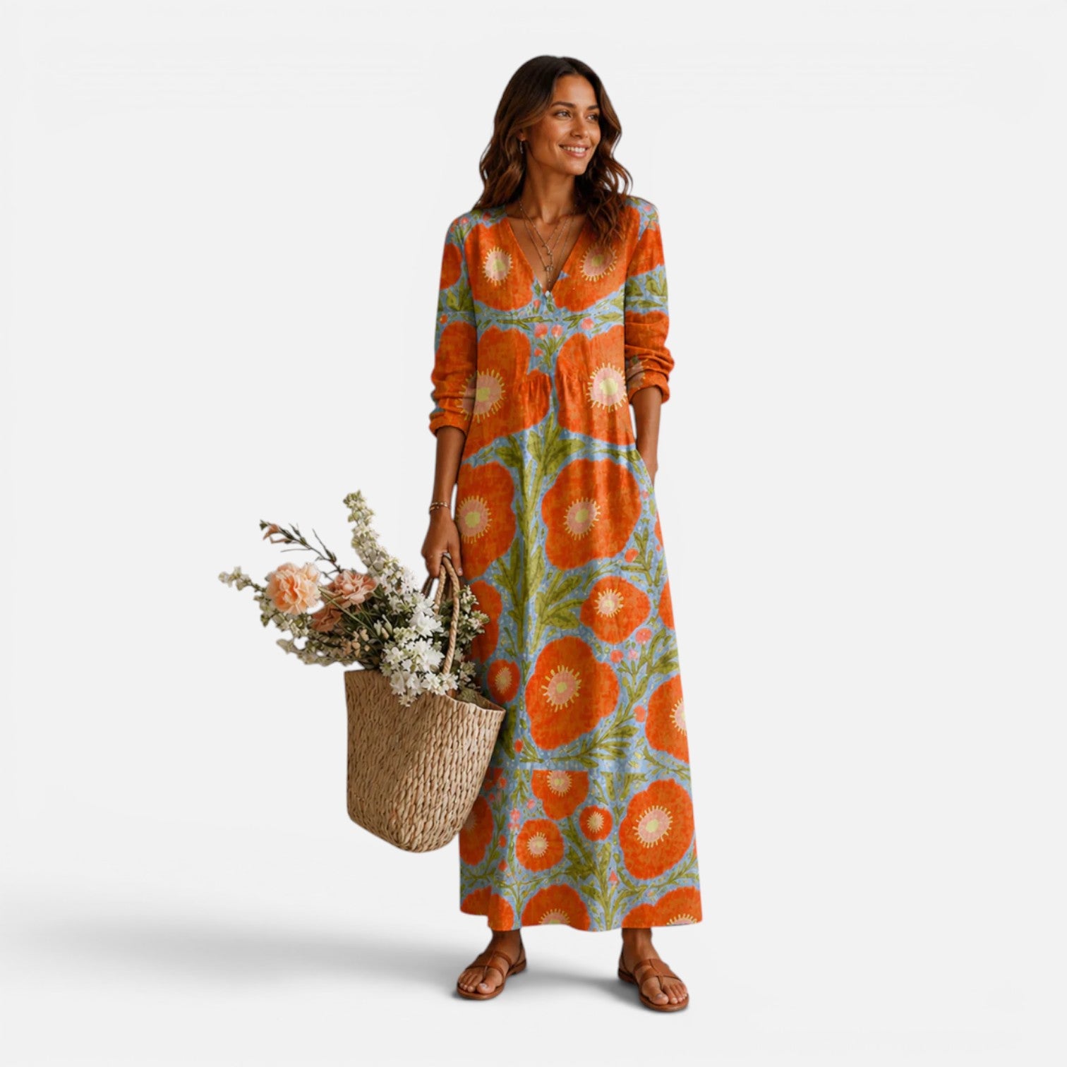 Felorro | Women’s Floral Maxi Dress Relaxed Boho Style