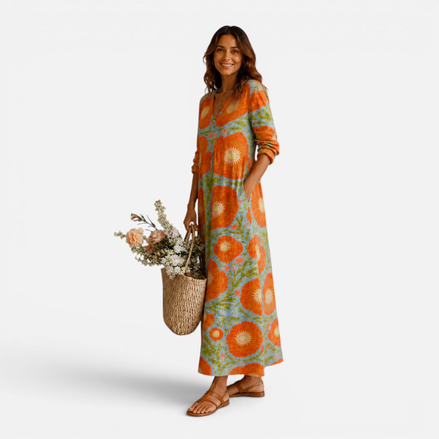 Felorro | Women’s Floral Maxi Dress Relaxed Boho Style
