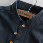 Men's Mandarin Collar Shirt Casual Long Sleeve Button Up