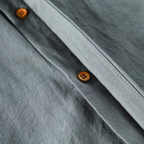 Men's Mandarin Collar Shirt Casual Long Sleeve Button Up