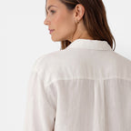 Women’s Linen Cotton Blend Shirt – Breathable Relaxed Summer Fit