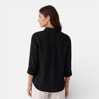 Women’s Linen Cotton Blend Shirt – Breathable Relaxed Summer Fit