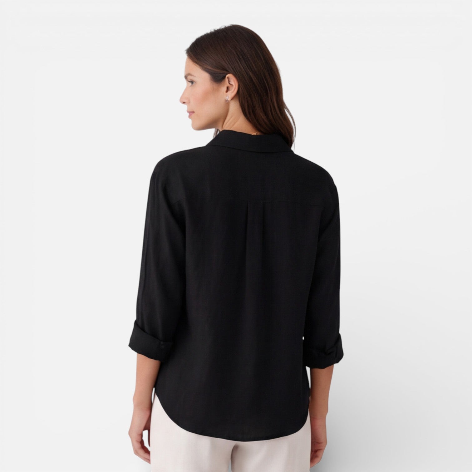 Women’s Linen Cotton Blend Shirt – Breathable Relaxed Summer Fit