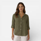 Women’s Linen Cotton Blend Shirt – Breathable Relaxed Summer Fit