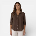 Women’s Linen Cotton Blend Shirt – Breathable Relaxed Summer Fit