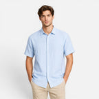 Felorro | Men’s Linen Shirt Breathable Comfort Short Sleeve Button Up