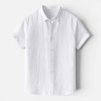 Felorro | Men’s Linen Shirt Breathable Comfort Short Sleeve Button Up