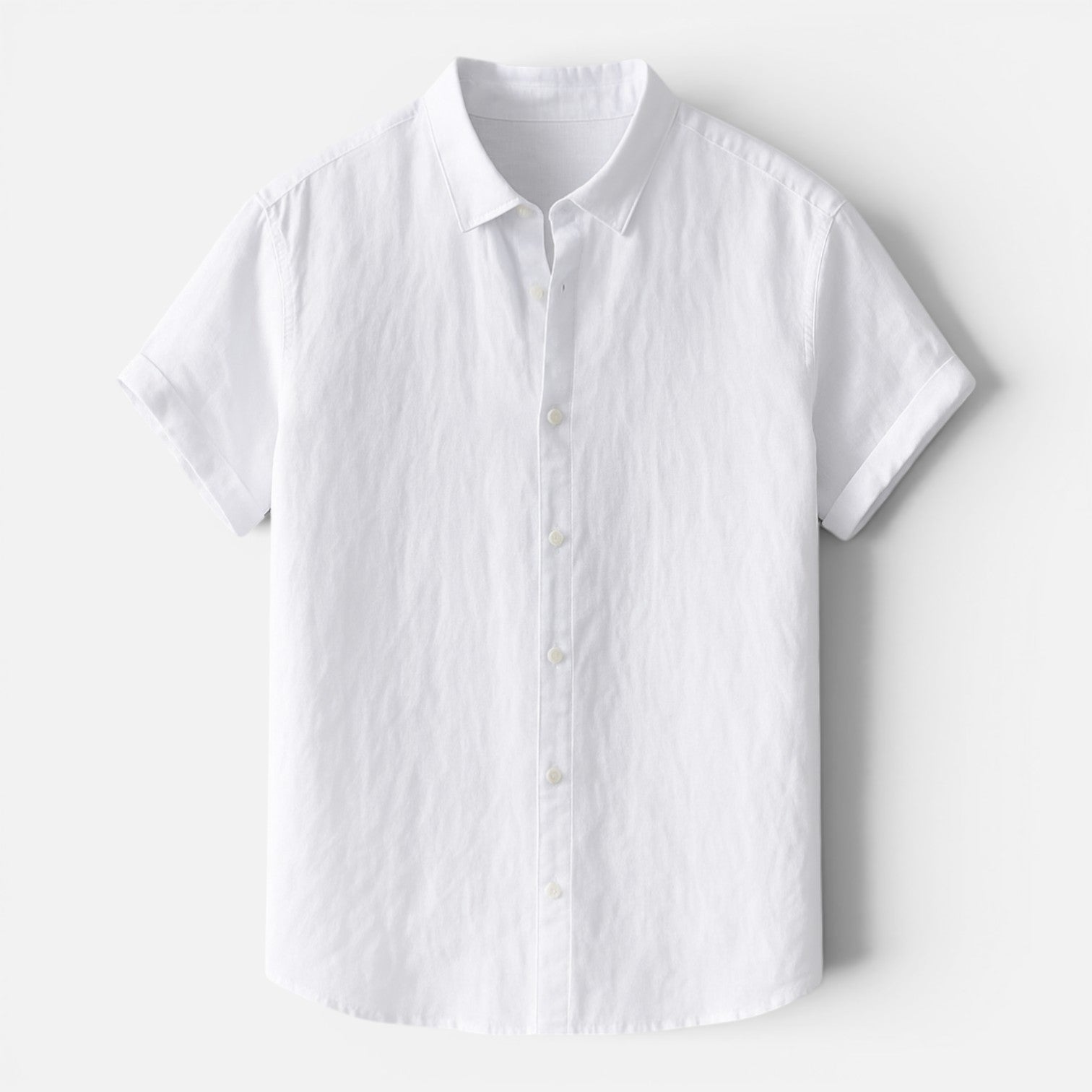 Felorro | Men’s Linen Shirt Breathable Comfort Short Sleeve Button Up