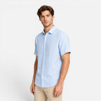 Felorro | Men’s Linen Shirt Breathable Comfort Short Sleeve Button Up