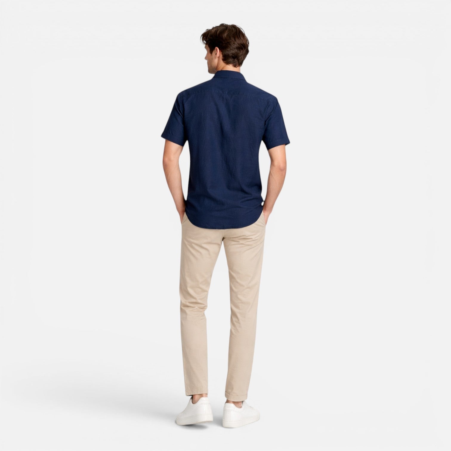 Felorro | Men’s Linen Shirt Breathable Comfort Short Sleeve Button Up